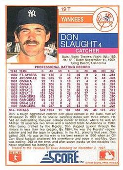 Don Slaught  baseball card collectible - Main Image 2