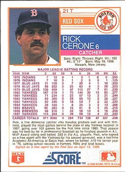 Rick Cerone  baseball card collectible - Main Image 2