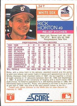 Ricky Horton  baseball card collectible - Main Image 2
