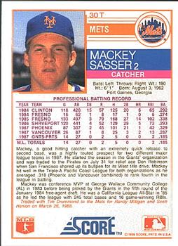 Mackey Sasser  baseball card collectible - Main Image 2