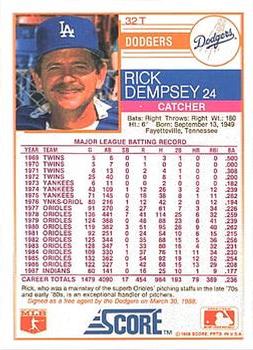 Rick Dempsey  baseball card collectible - Main Image 2