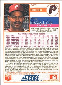 Phil Bradley  baseball card collectible - Main Image 2