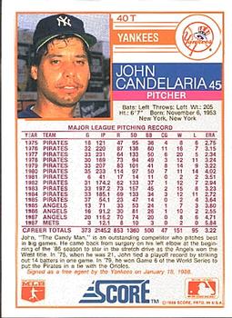 John Candelaria  baseball card collectible - Main Image 2