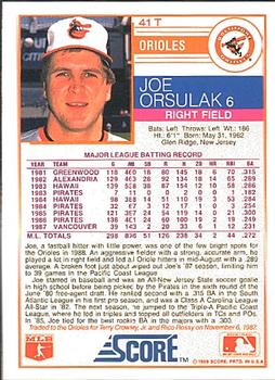 Joe Orsulak  baseball card collectible - Main Image 2