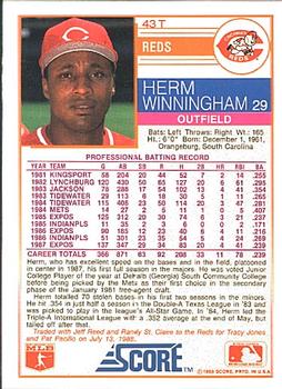 Herm Winningham  baseball card collectible - Main Image 2