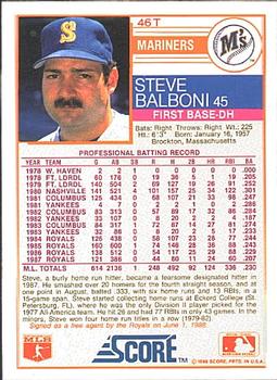 Steve Balboni  baseball card collectible - Main Image 2
