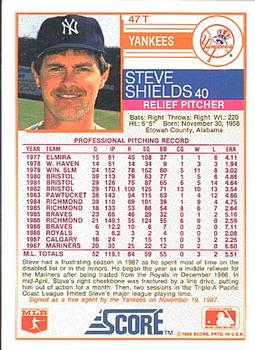 Steve Shields  baseball card collectible - Main Image 2