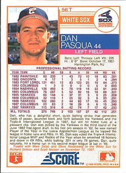 Dan Pasqua  baseball card collectible - Main Image 2