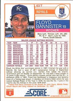 Floyd Bannister  baseball card collectible - Main Image 2