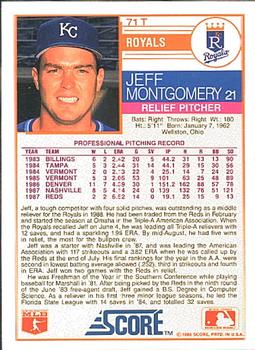 Jeff Montgomery  baseball card collectible - Main Image 2