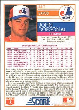 John Dopson  baseball card collectible - Main Image 2