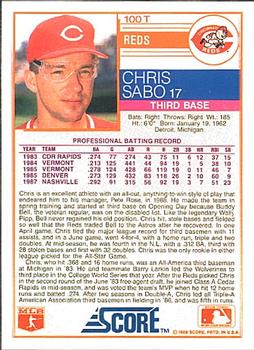 Chris Sabo  baseball card collectible - Main Image 2