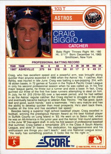 Craig Biggio  baseball card collectible - Main Image 2