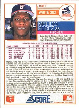 Melido Perez  baseball card collectible - Main Image 2