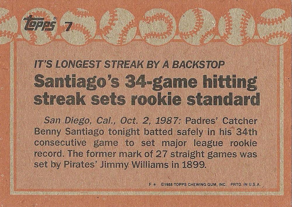 Benny Santiago  baseball card collectible - Main Image 2