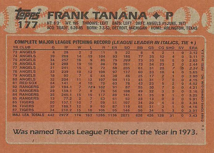 Frank Tanana  baseball card collectible - Main Image 2