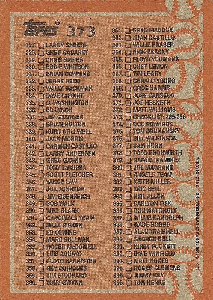 Checklist: 265-396  baseball card collectible - Main Image 2