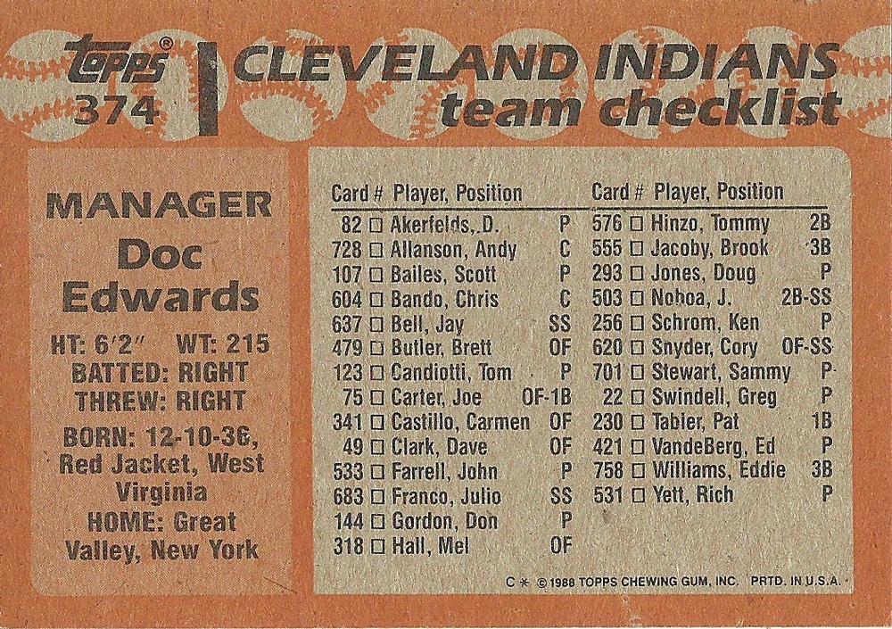 Doc Edwards  baseball card collectible - Main Image 2