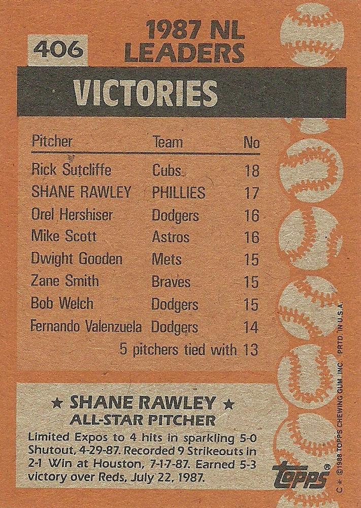 Shane Rawley  baseball card collectible - Main Image 2