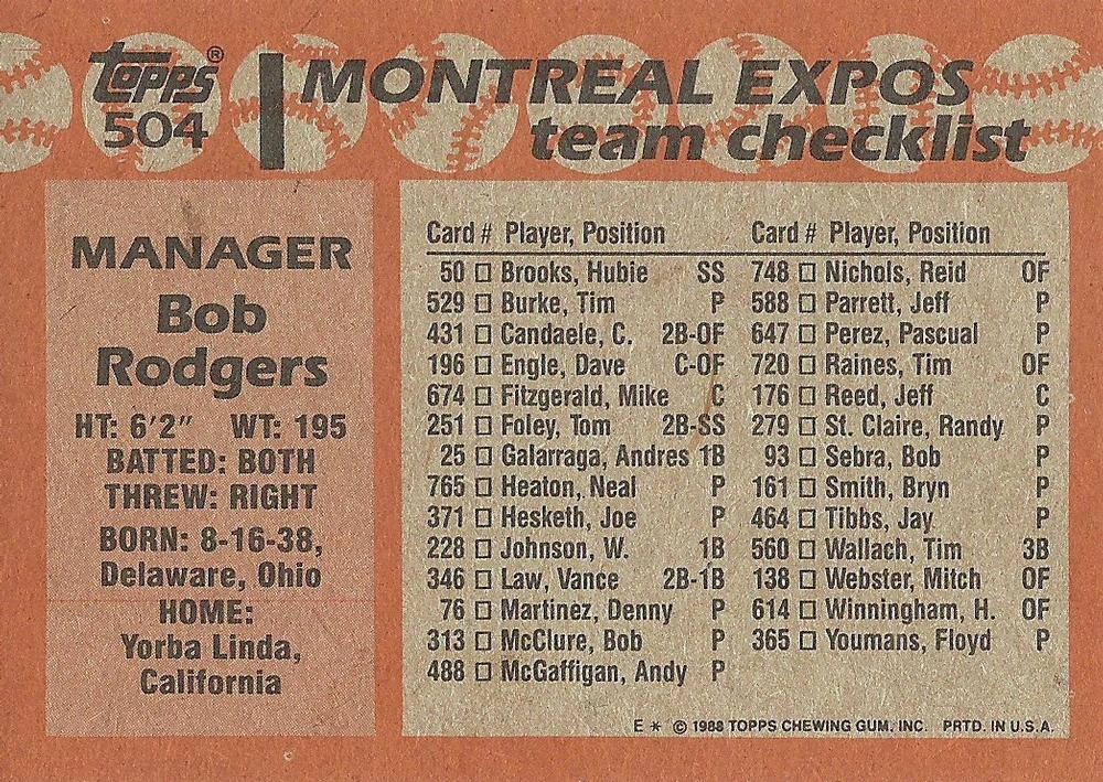 Bob Rodgers  baseball card collectible - Main Image 2