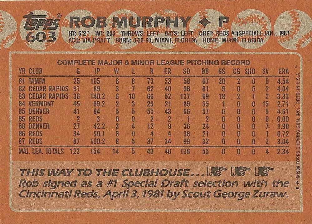 Rob Murphy  baseball card collectible - Main Image 2