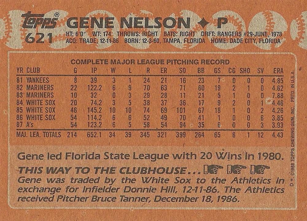 Gene Nelson  baseball card collectible - Main Image 2
