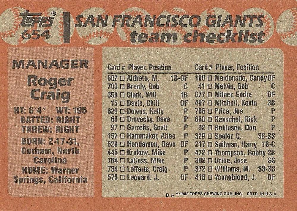 Roger Craig  baseball card collectible - Main Image 2