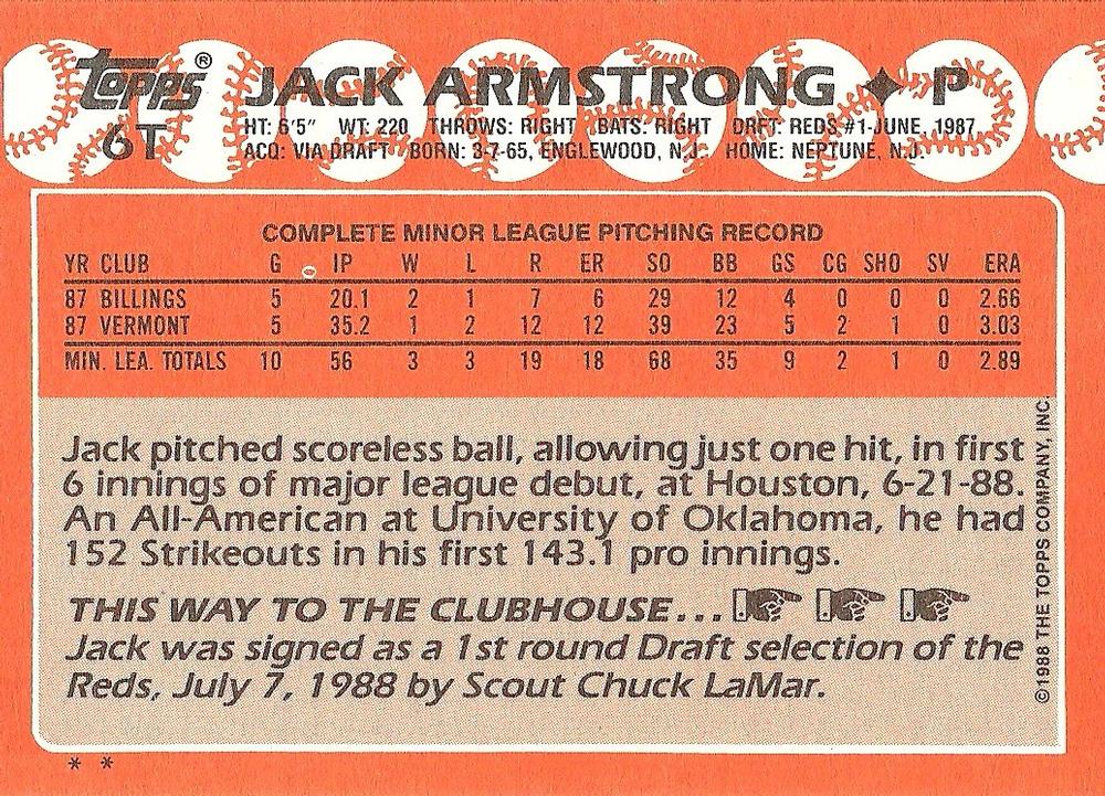 Jack Armstrong  baseball card collectible - Main Image 2