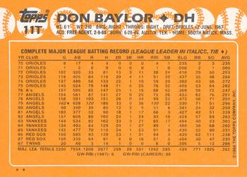 Don Baylor  baseball card collectible - Main Image 2