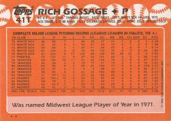 Rich Gossage  baseball card collectible - Main Image 2