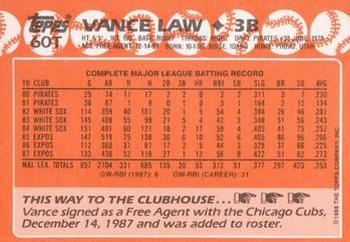 Vance Law  baseball card collectible - Main Image 2