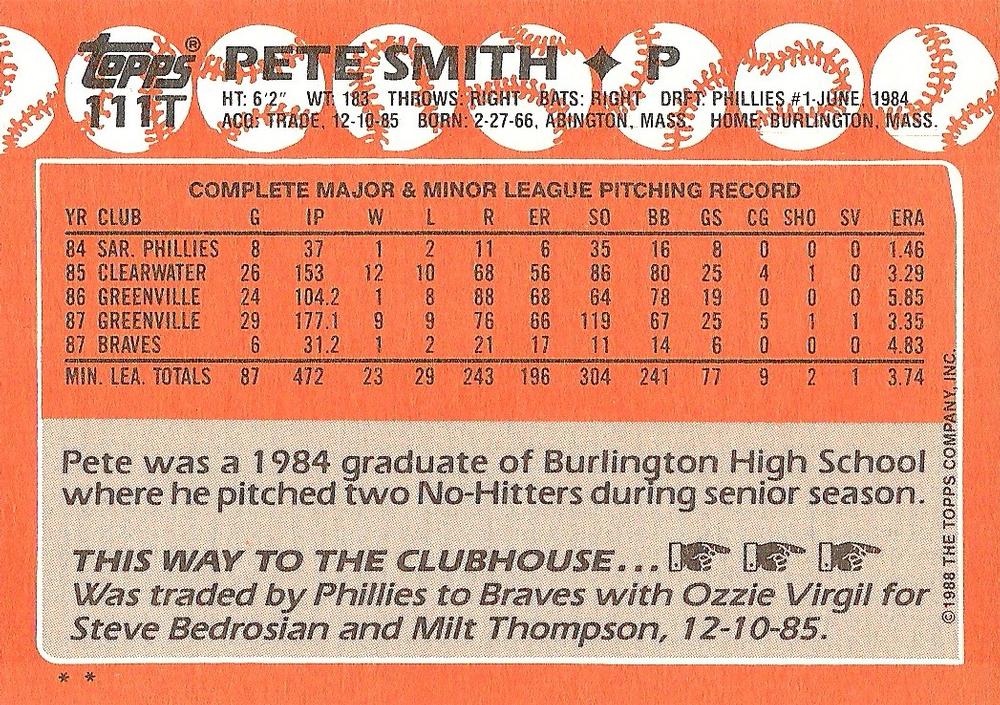 Pete Smith  baseball card collectible - Main Image 2