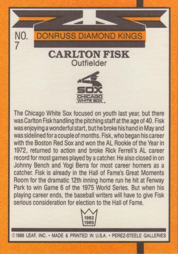 Carlton Fisk  baseball card collectible - Main Image 2