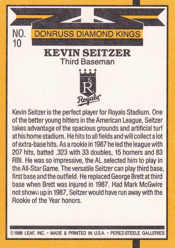 Kevin Seitzer  baseball card collectible - Main Image 2