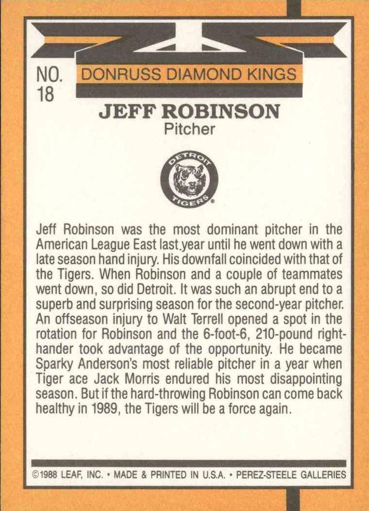 Jeff Robinson  baseball card collectible - Main Image 2