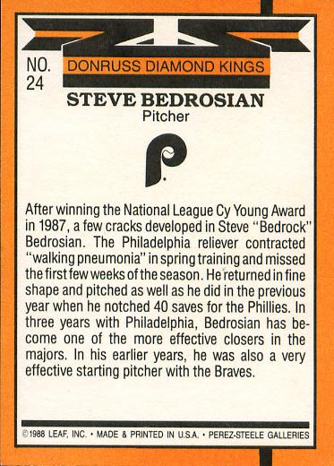 Steve Bedrosian  baseball card collectible - Main Image 2