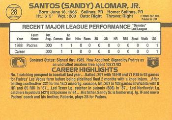 Sandy Alomar Jr.  baseball card collectible - Main Image 2