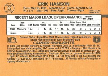 Erik Hanson  baseball card collectible - Main Image 2