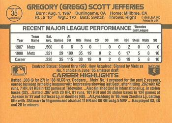 Gregg Jefferies  baseball card collectible - Main Image 2