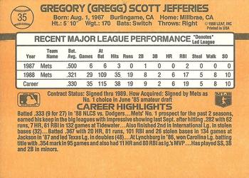 Gregg Jefferies  baseball card collectible - Main Image 2