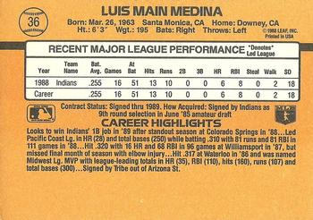 Luis Medina  baseball card collectible - Main Image 2