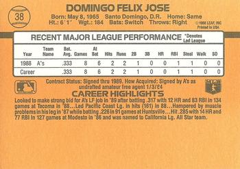 Felix Jose  baseball card collectible - Main Image 2