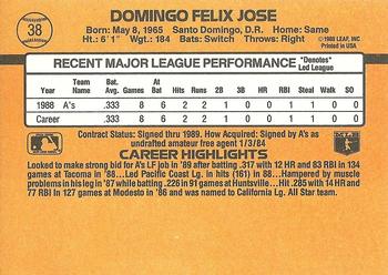 Felix Jose  baseball card collectible - Main Image 2