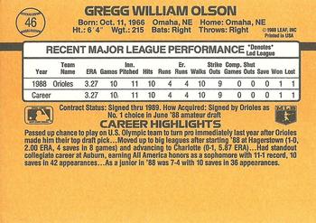 Gregg Olson  baseball card collectible - Main Image 2
