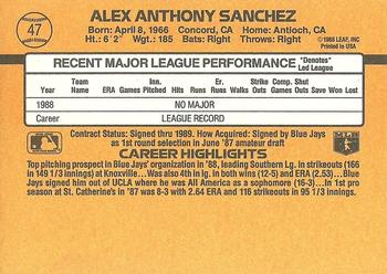 Alex Sanchez  baseball card collectible - Main Image 2