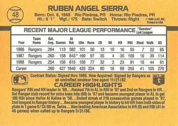 Ruben Sierra  baseball card collectible - Main Image 2
