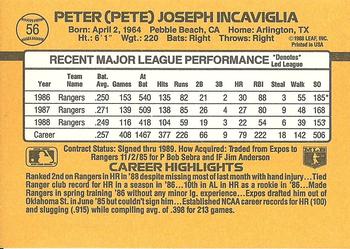 Pete Incaviglia  baseball card collectible - Main Image 2