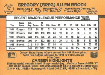 Greg Brock  baseball card collectible - Main Image 2