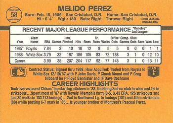 Melido Perez  baseball card collectible - Main Image 2