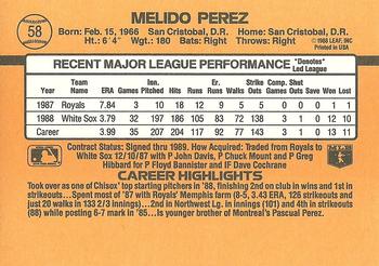 Melido Perez  baseball card collectible - Main Image 2